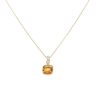 18ct Yellow Gold 0.10ct Diamond And Citrine Pendant And Chain 18"
