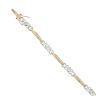 9ct Yellow And White Gold 0.15ct Brilliant Cut Diamond Bracelet 7"