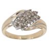 18ct Yellow Gold 0.50ct Diamond Three Row Cluster Ring