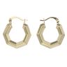 9ct Yellow Gold Hexagonal Creole Earrings