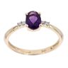 9ct Yellow Gold Created Amethyst and Diamond Ring