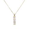 9ct Yellow Gold Cubic Zirconia Drop Pendant and Curb Chain 18"