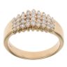 18ct Yellow Gold 0.60ct Brilliant Cut Diamond Four Row Cluster Ring