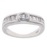 18ct White Gold 0.85ct Brilliant And Baguette Cut Diamond Solitaire Ring
