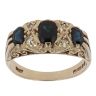 9ct Yellow Gold 0.05ct Diamond And Sapphire Three Stone Ring