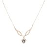 9ct Yellow Gold 0.01ct Diamond and Sapphire Cluster Pendant and Chain 16"