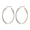 14ct Yellow and White Gold Greek Key Double Oval Hoop Earrings