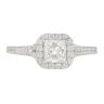Sterling Silver Square Cubic Zirconia Halo Ring
