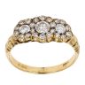 18ct Yellow Gold Triple Cluster 0.75ct Diamond Ring