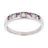 9ct White Gold 0.20ct Diamond And Pink Sapphire Half Eternity Ring