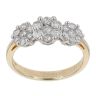 9ct Yellow Gold Triple Cluster 0.80ct Diamond Ring