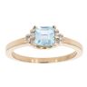 9ct Yellow Gold Created Blue Topaz and Diamond Ring
