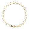 Gold Plated Silver Belcher Open Heart Bracelet 7.5"