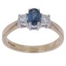 9ct Yellow Gold 0.25ct Diamond and Sapphire Three Stone Ring
