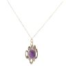 9ct Yellow Gold Amethyst Pendant And Chain 16"