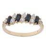 9ct Yellow Gold Sapphire And Cubic Zirconia Ring