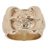 9ct Yellow Gold Double Patterned Buckle Ring