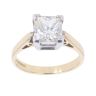 18ct Yellow Gold 2.25ct Princess Cut Diamond Solitaire Ring