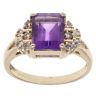9ct Yellow Gold Amethyst And Cubic Zirconia Ring