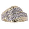 9ct Yellow Gold 0.30ct Brilliant Cut Diamond Four Row Crossover Ring