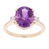 9ct Yellow Gold Amethyst and Cubic Zirconia Ring