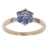 9ct Yellow Gold 0.02ct Diamond and Tanzanite Cluster Ring