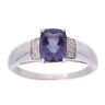 9ct White Gold Iolite And 0.05ct Diamond Fancy Ring