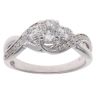 18ct White Gold 1.00ct Brilliant Cut Diamond Trilogy Ring