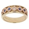 18ct Yellow Gold 0.03ct Diamond And Sapphire Queen Elizabeth Clogau Ring