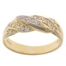18ct Yellow Gold Cubic Zirconia Crossover Ring