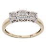 9ct Yellow Gold 0.25ct Brilliant Cut Diamond Trilogy Ring