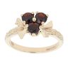 9ct Yellow Gold Garnet Three Stone Ring