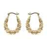 Gold Plated Silver Patterned Creole Earrings