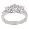 18ct White Gold 2.90ct Brilliant Cut Diamond Trilogy Ring