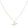 9ct Yellow Gold 0.01ct Diamond Arrow and Heart Pendant And Chain 18"