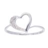 9ct White Gold Diamond Heart Ring