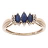 9ct Yellow Gold Sapphire and 0.02ct Diamond Three Stone Ring