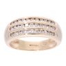 9ct Yellow Gold 0.50ct Diamond Three Row Ring