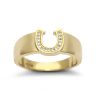 9ct Yellow Gold Cubic Zirconia Horseshoe Ring