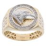 14ct Yellow And White Gold Cubic Zirconia Eagle Signet Ring