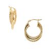 9ct Yellow Gold Trio Twist Hoop Earrings