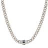 14ct Yellow Gold Monaco Curb Classic Full Cubic Zirconia Pave Lock Chain 20"