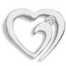 9ct White Gold 0.04ct Diamond Heart Pendant