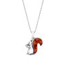 Sterling Silver Baltic Amber Squirrel Pendant Necklace