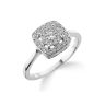 9ct White Gold 0.20ct Diamond Square Cluster Ring
