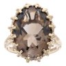 9ct Yellow Gold Smoky Quartz Single Stone Ring