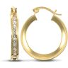 9ct Yellow Gold Channel Set Hoop Earrings
