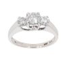 14ct White Gold 1.00ct Brilliant Cut Diamond Trilogy Ring