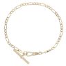 9ct Yellow Gold Figaro T-Bar Bracelet 7.5"