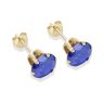 9ct yellow gold 7mm tanzanite CZ stud Earrings